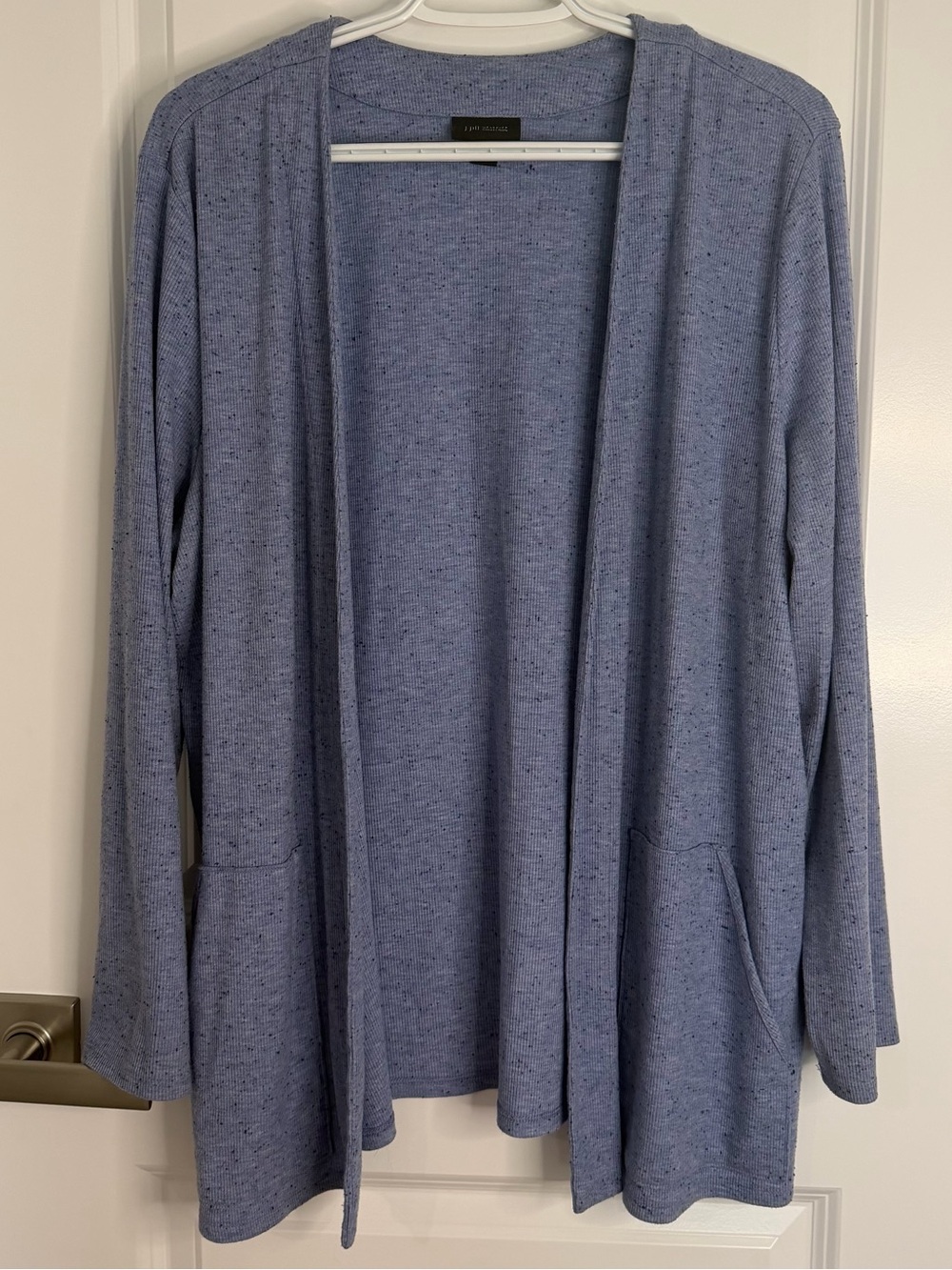 J.Jill Wearever Blue Speckled Open Front Cardigan